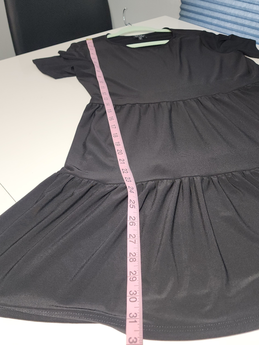 Nicole Miller Babydoll Black Scoop Neck Tiered Dress - Picture 7 of 7